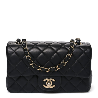 Chanel Lambskin Quilted Mini Rectangular Flap Black 1 of 10