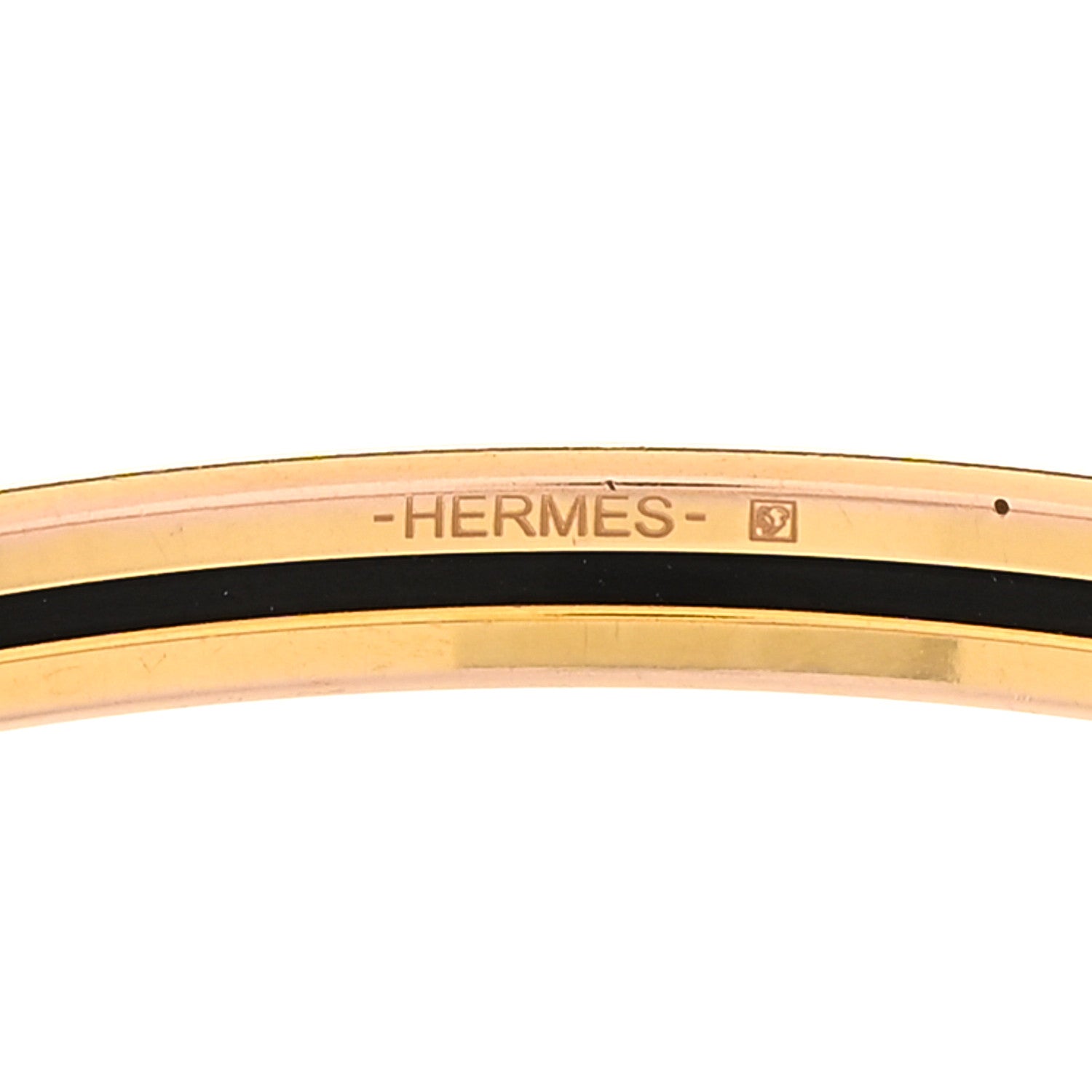 Hermes Enamel Printed Extra Narrow Uni Bracelet 70 Marron Glace 3 of 5