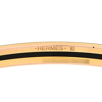 Hermes Enamel Printed Extra Narrow Uni Bracelet 70 Marron Glace 3 of 5