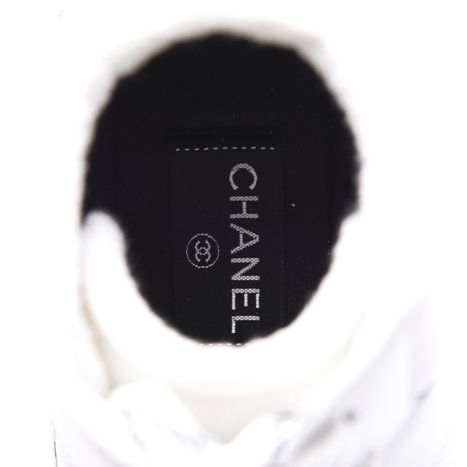 Chanel Calfskin Mesh Lycra Womens Logo High Top Sneakers 39 White 8 of 11