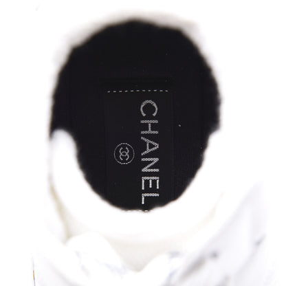 Chanel Calfskin Mesh Lycra Womens Logo High Top Sneakers 39 White 8 of 11