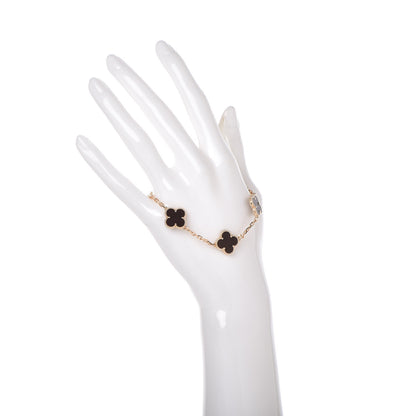 Van Cleef & Arpels 18K Rose Gold Letterwood 5 Motifs Vintage Alhambra Bracelet 2 of 5