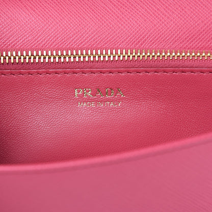 Prada Saffiano Lux Chain Wallet Peonia 6 of 10