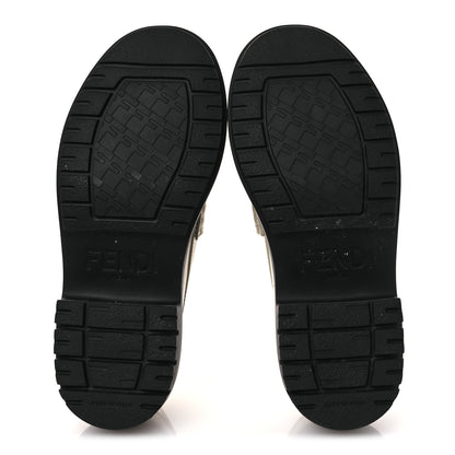 Fendi Vitello Abrasivato Fendigraphy 50mm Loafers 37.5 Blanco Babe 7 of 13
