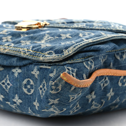 Louis Vuitton Monogram Denim Sac Plat Blue 9 of 11
