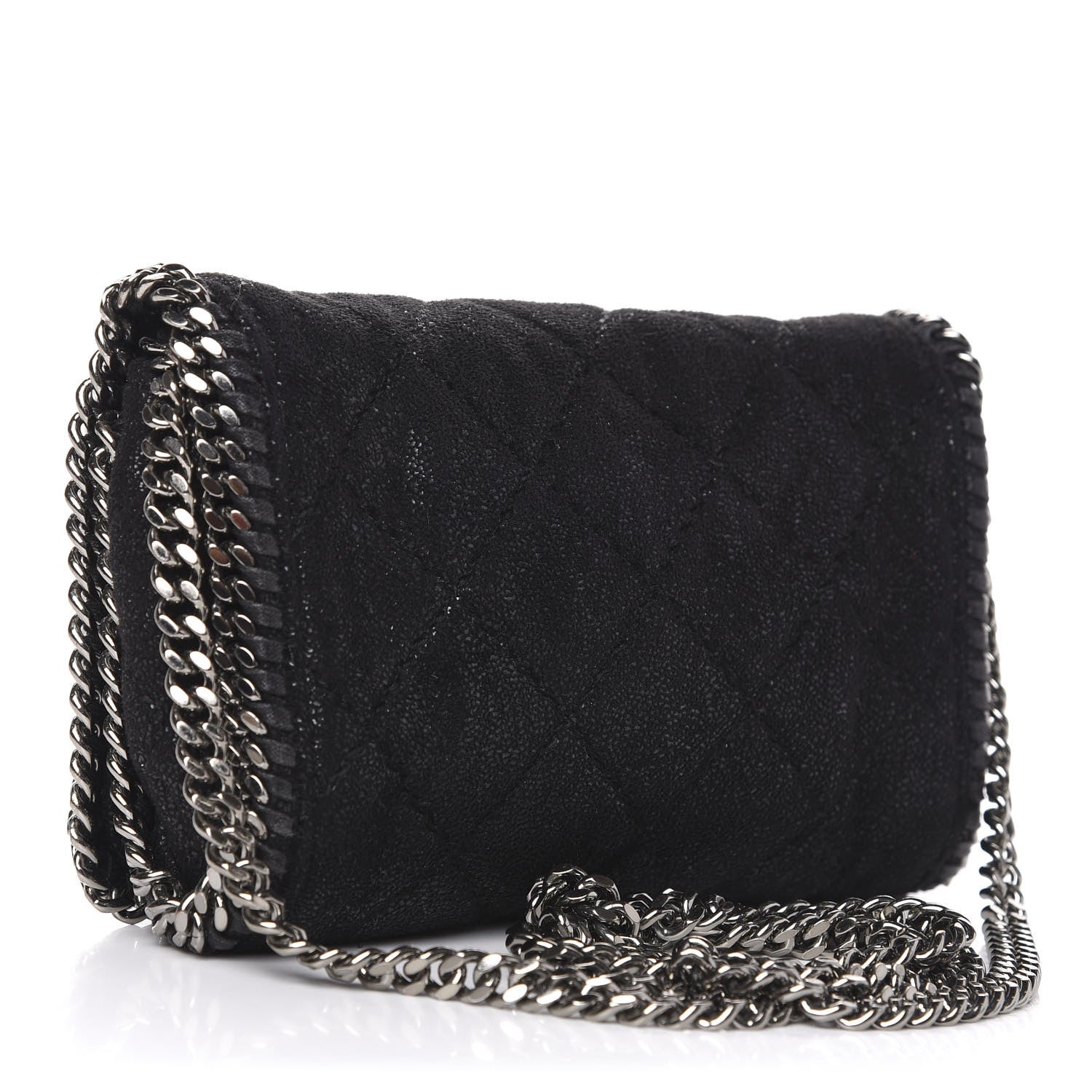 Stella McCartney Shaggy Deer Quilted Falabella Crossbody Bag Black 2 of 8