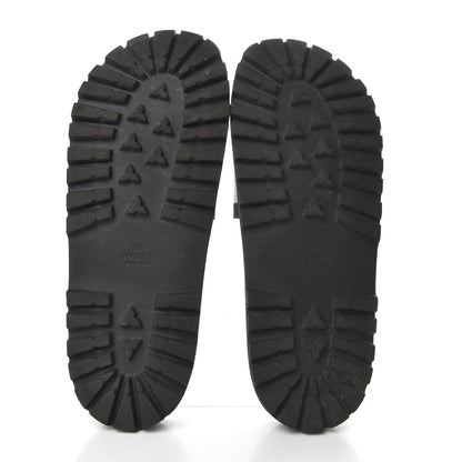 Gucci Rubber Web Mens Lug Sole Slide Sandals 12 Black Green Red 5 of 7