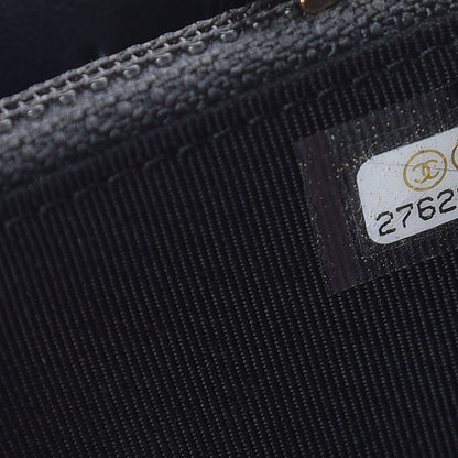 Chanel Iridescent Caviar Quilted Medium Zip Around Wallet Black 8 of 9