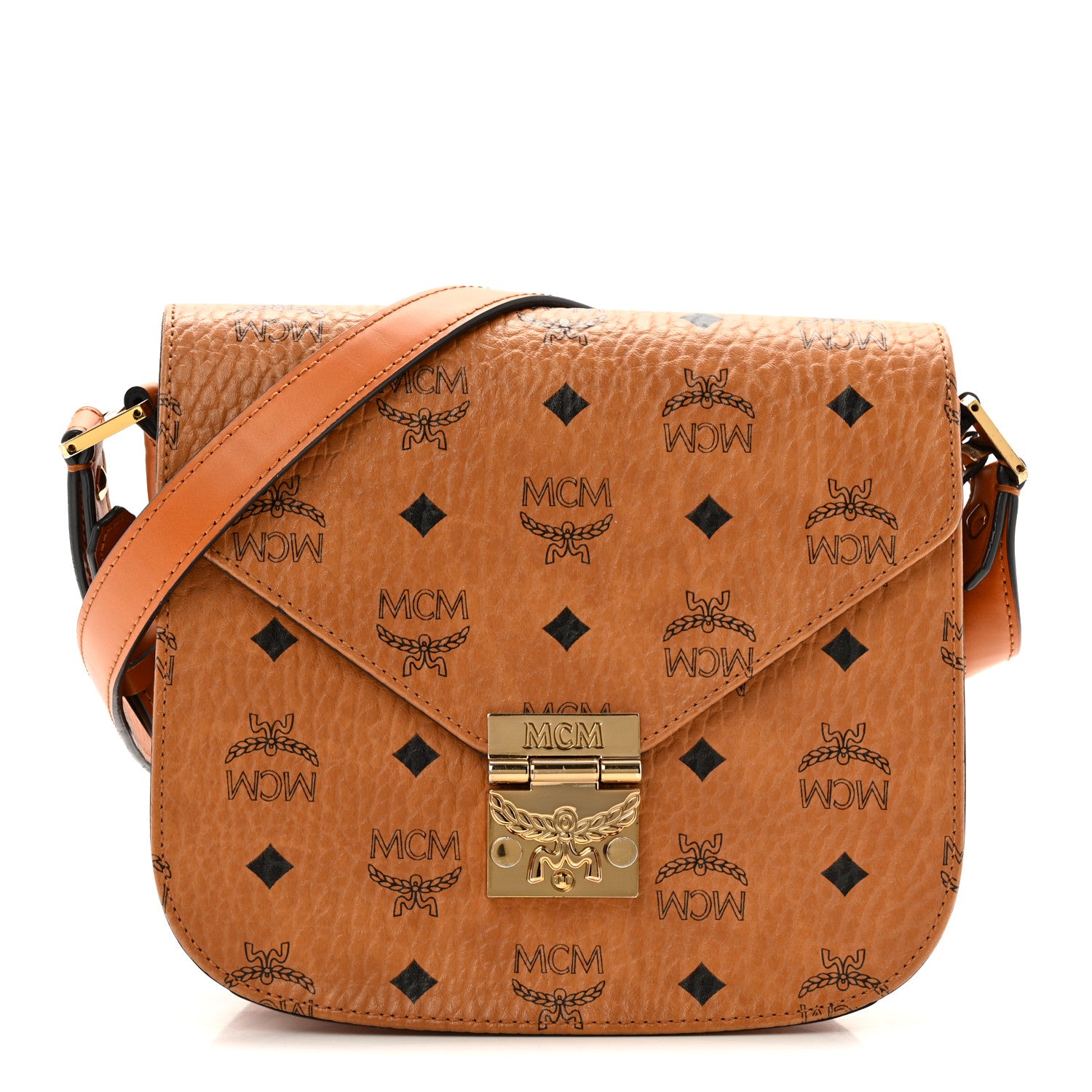 MCM Visetos Patricia Crossbody Bag Cognac 1 of 13