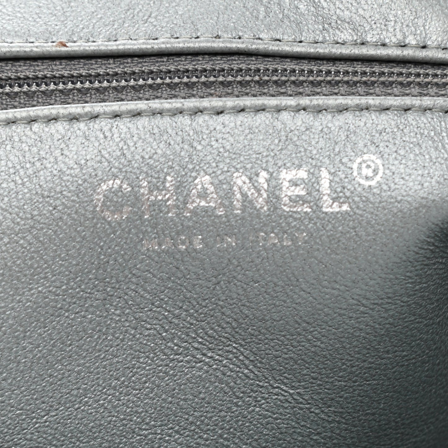 Metallic Lambskin Quilted Timeless Clutch Silver