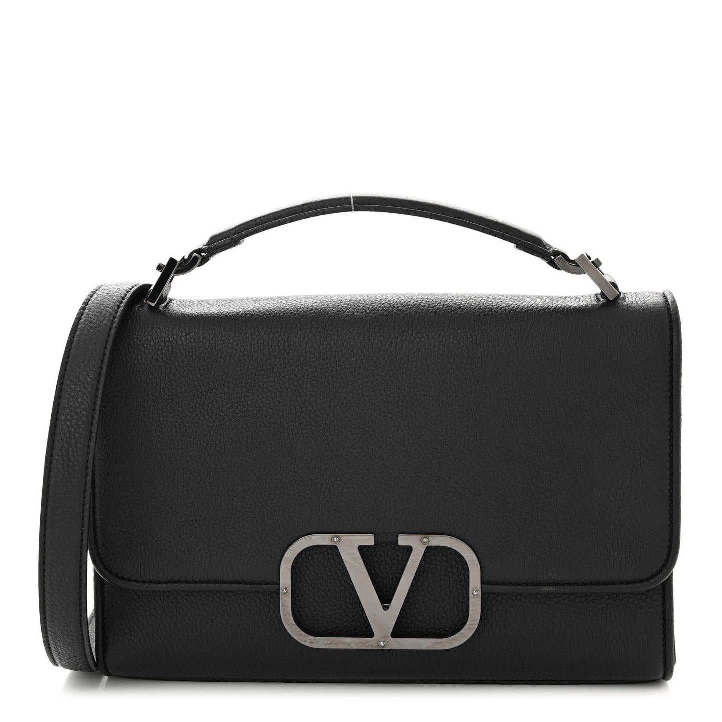 Grainy Calfskin Monochrome Bag Black