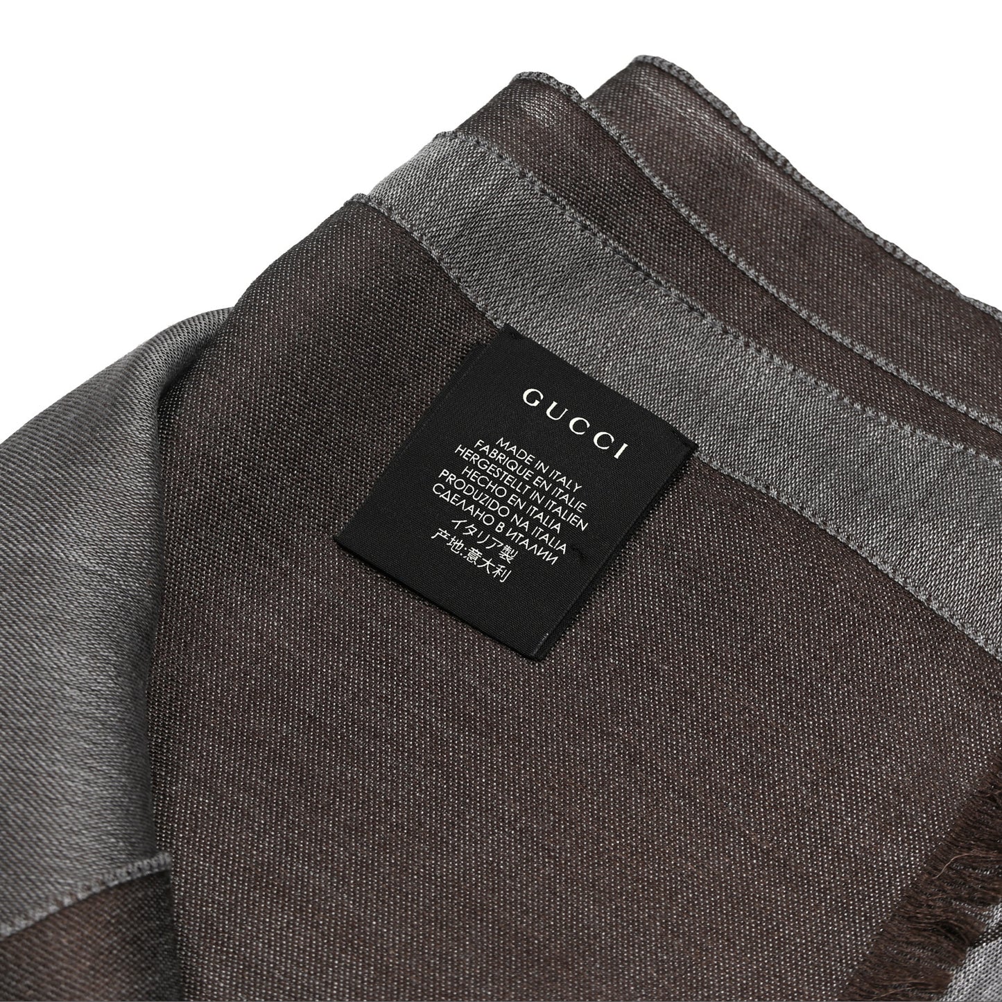 Wool Silk GG Monogram GGNat Scarf Dark Brown