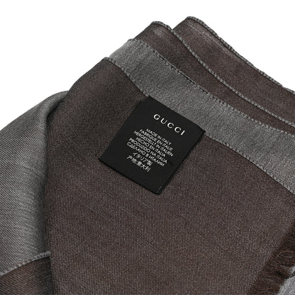 Gucci Wool Silk GG Monogram GGNat Scarf Dark Brown 3 of 3