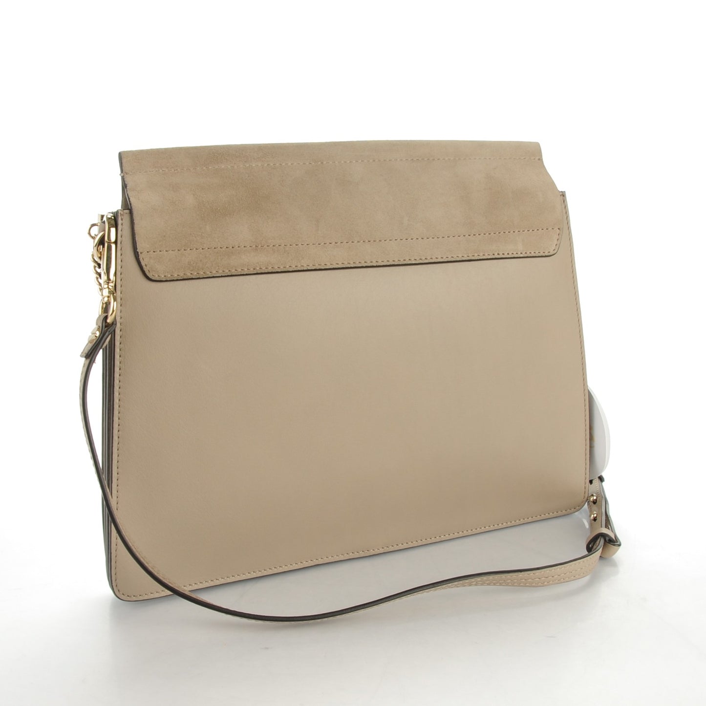 Calfskin Suede Medium Faye Shoulder Bag Motty Grey