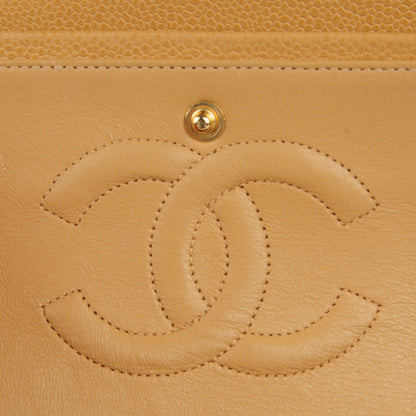 Chanel Caviar Quilted Medium Double Flap Beige 8 of 9