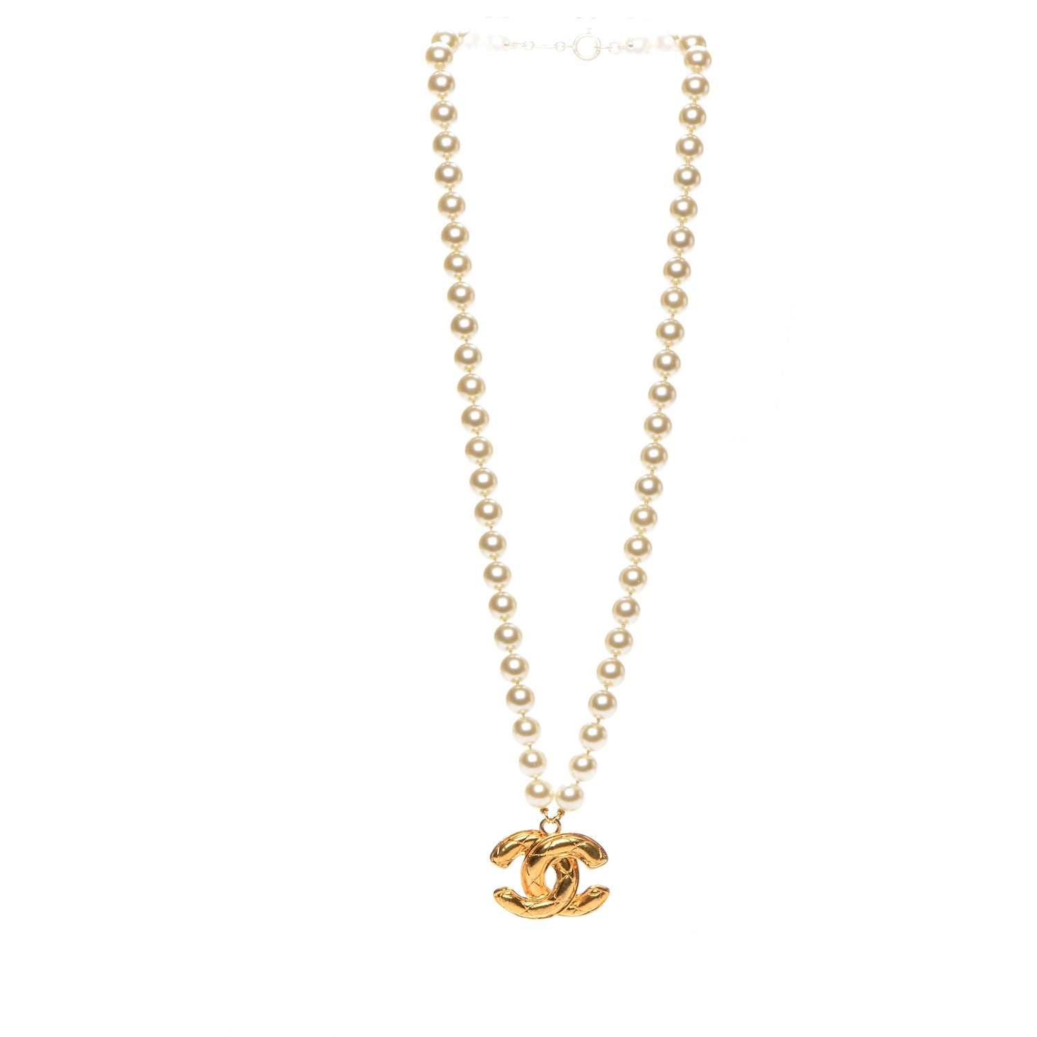 Chanel Pearl CC Necklace Gold 4 of 7