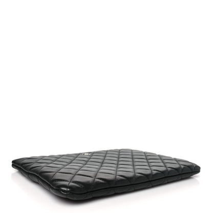 Chanel Lambskin Quilted Medium Cosmetic Case Black 4 of 11