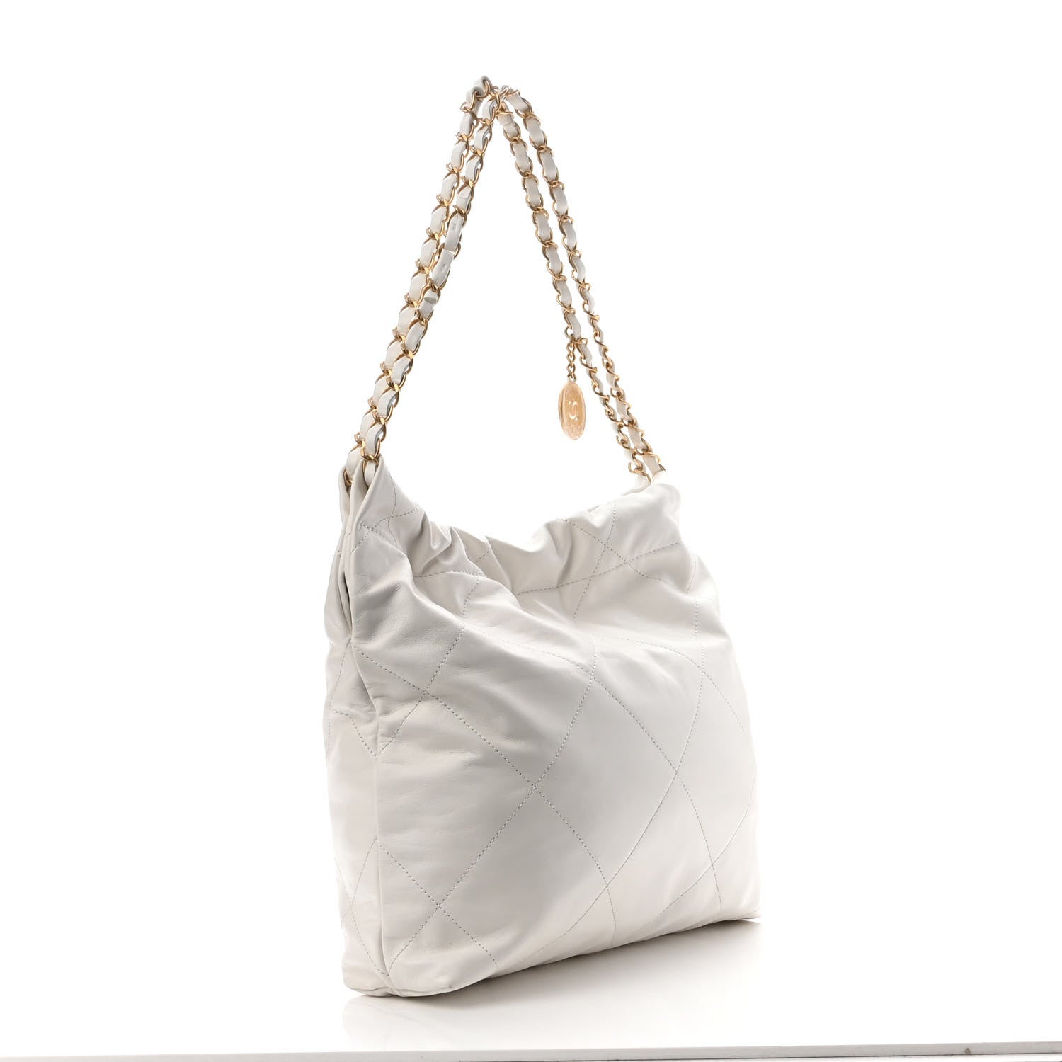 Chanel Shiny Calfskin Quilted Small Chanel 22 White 4 of 11