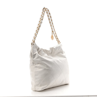Chanel Shiny Calfskin Quilted Small Chanel 22 White 4 of 11