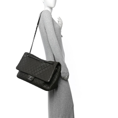 Chanel Calfskin Quilted XXL Travel Flap Bag Khaki 2 of 12