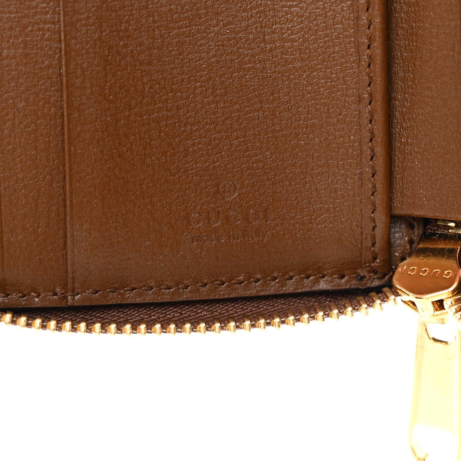 Gucci GG Supreme Monogram Azalea Calfskin Retro Interlocking G Compact Wallet Dark Brown 6 of 6