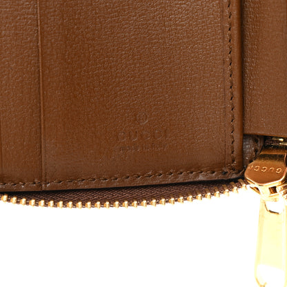 Gucci GG Supreme Monogram Azalea Calfskin Retro Interlocking G Compact Wallet Dark Brown 6 of 6