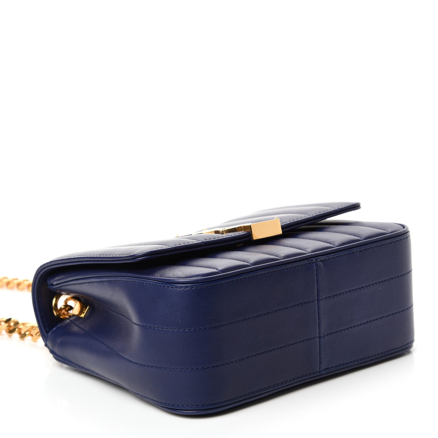 Lambskin Matelasse Monogram Medium Vicky Chain Bag Blue
