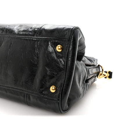 Miu Miu Vitello Shine Top Handle Satchel Black 9 of 9