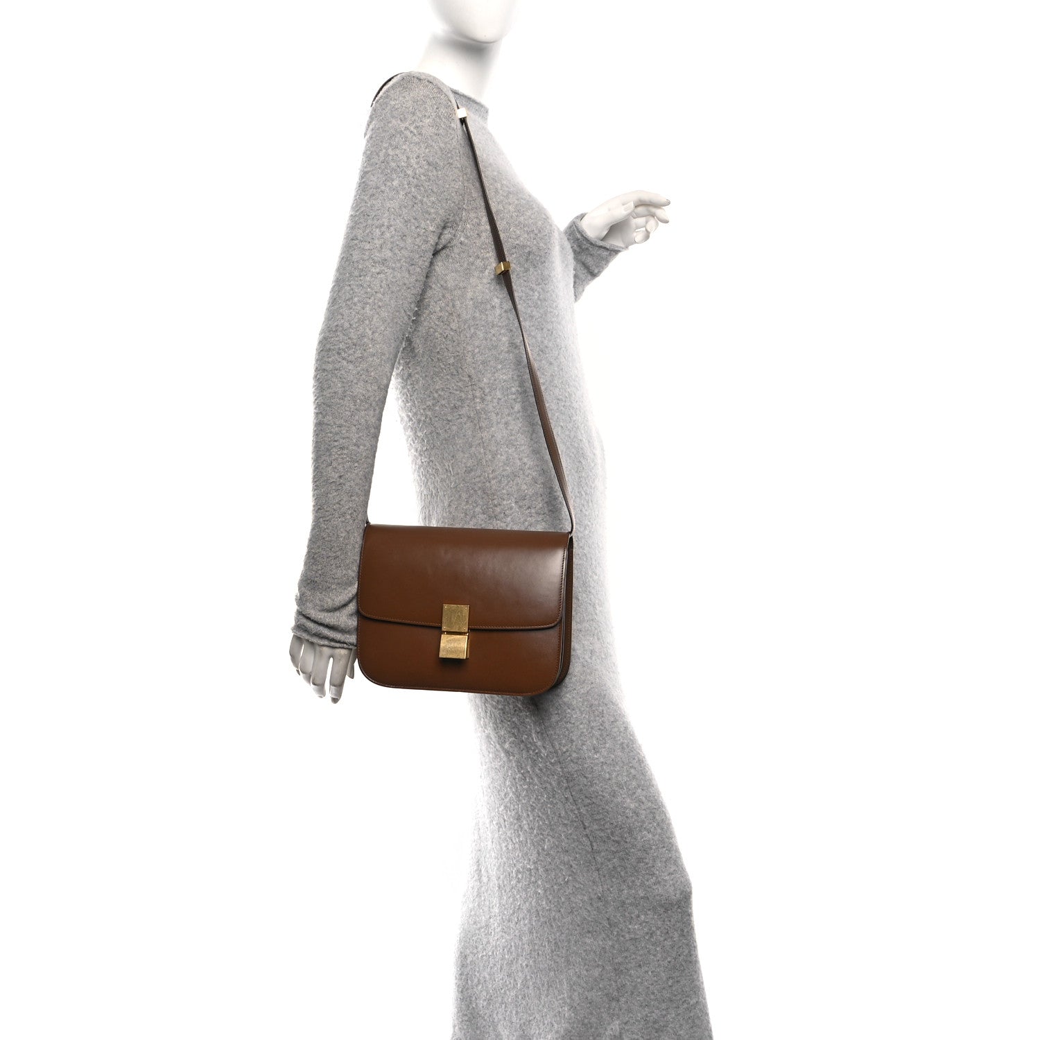 Celine Box Calfskin Medium Classic Box Flap Bag Camel 2 of 9