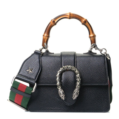 Gucci Dollar Calfskin Crystal Web Mini Dionysus Bamboo Top Handle Bag Black Black Diamond 1 of 5