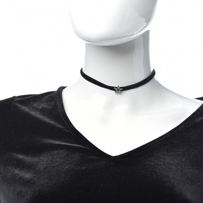 Christian Dior Velvet Crystal Star Choker Necklace Black 2 of 4