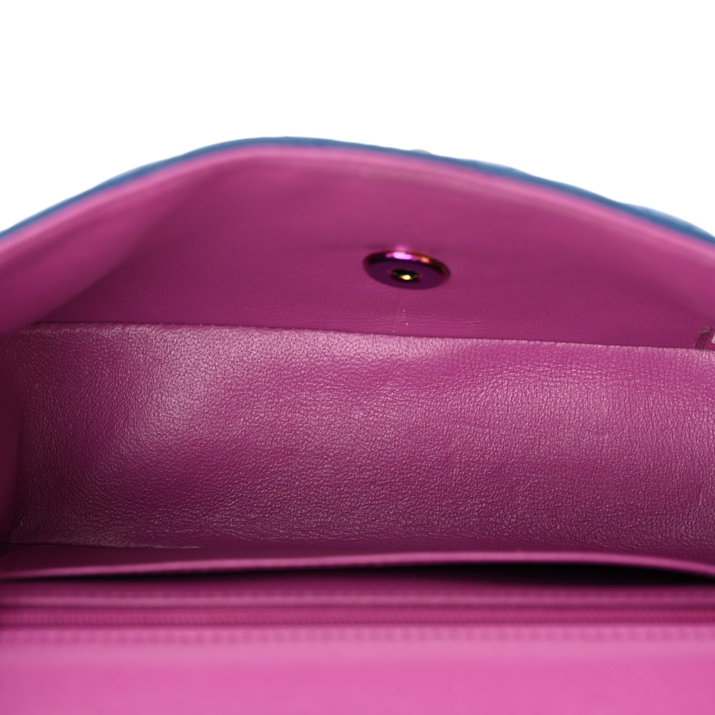 Lambskin Quilted Mini Rectangular Flap Blue Purple
