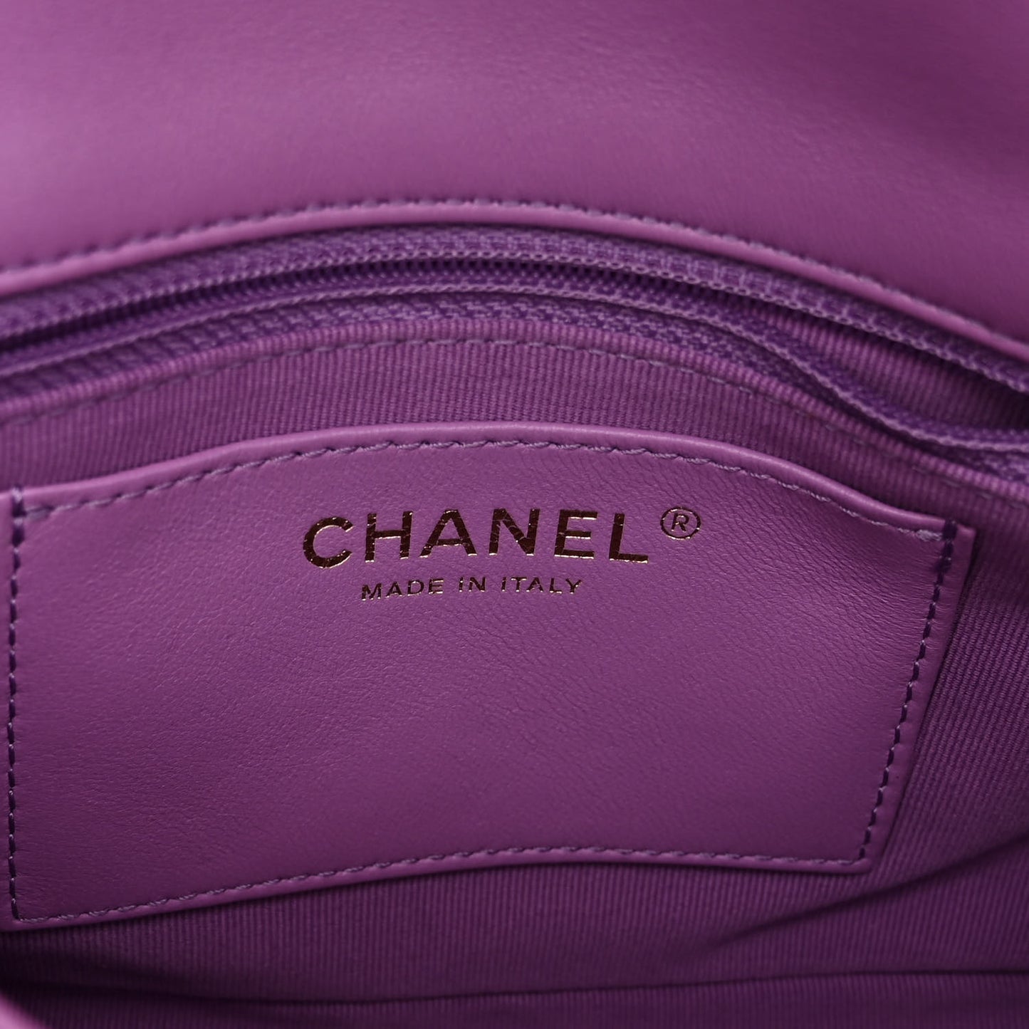 Lambskin Quilted Small CC Funky Town Flap Purple