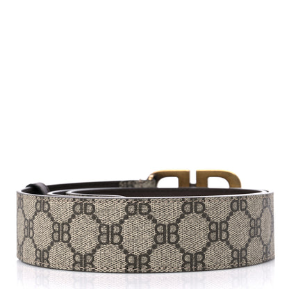 Gucci X BALENCIAGA BB Supreme Monogram 40mm Belt 95 38 Beige Ebony Dark Brown 2 of 5