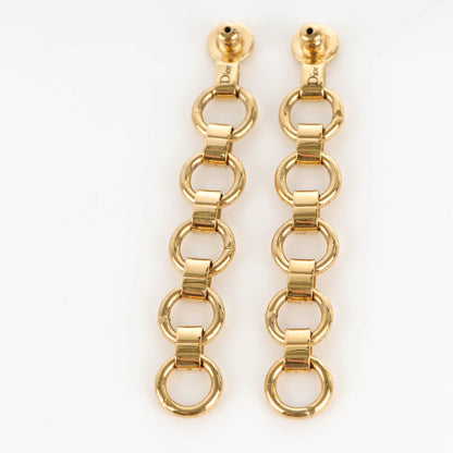 Christian Dior Two Chain Earrings Gold Palladium 5 of 5