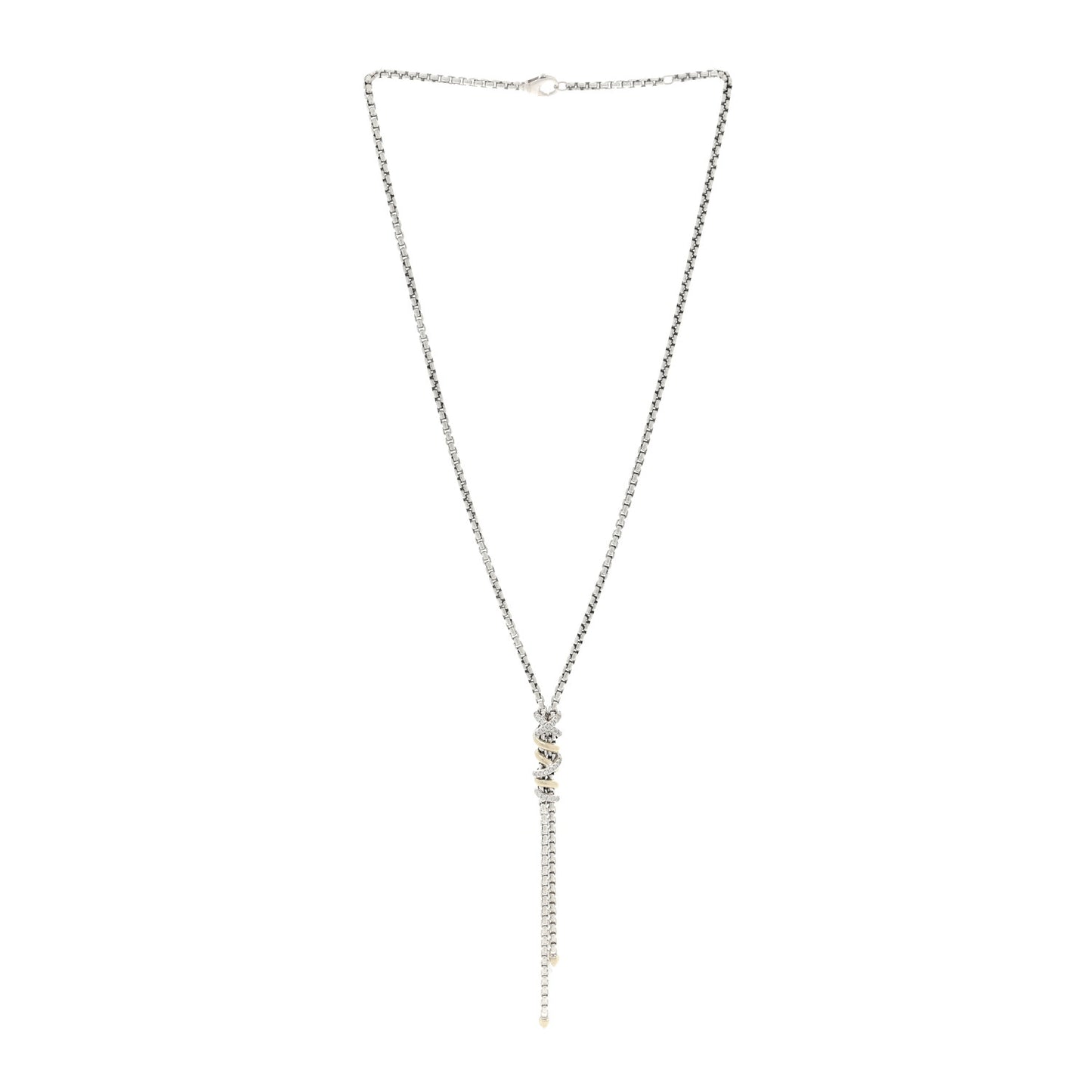 Sterling Silver 18K Yellow Gold Diamond Helena Y Necklace