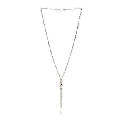 David Yurman Sterling Silver 18K Yellow Gold Diamond Helena Y Necklace 2 of 4