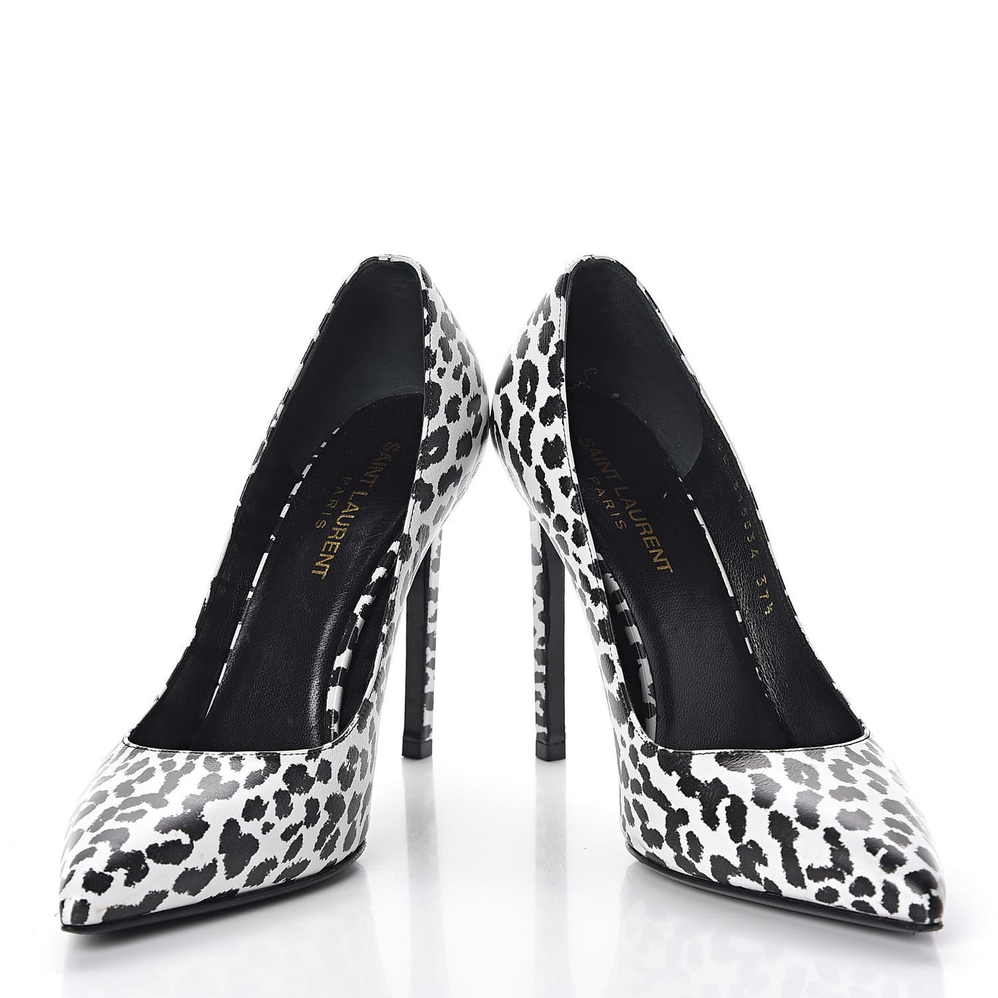 Soft Calfskin Baby Cat Paris 105 Pumps 37.5 White Black