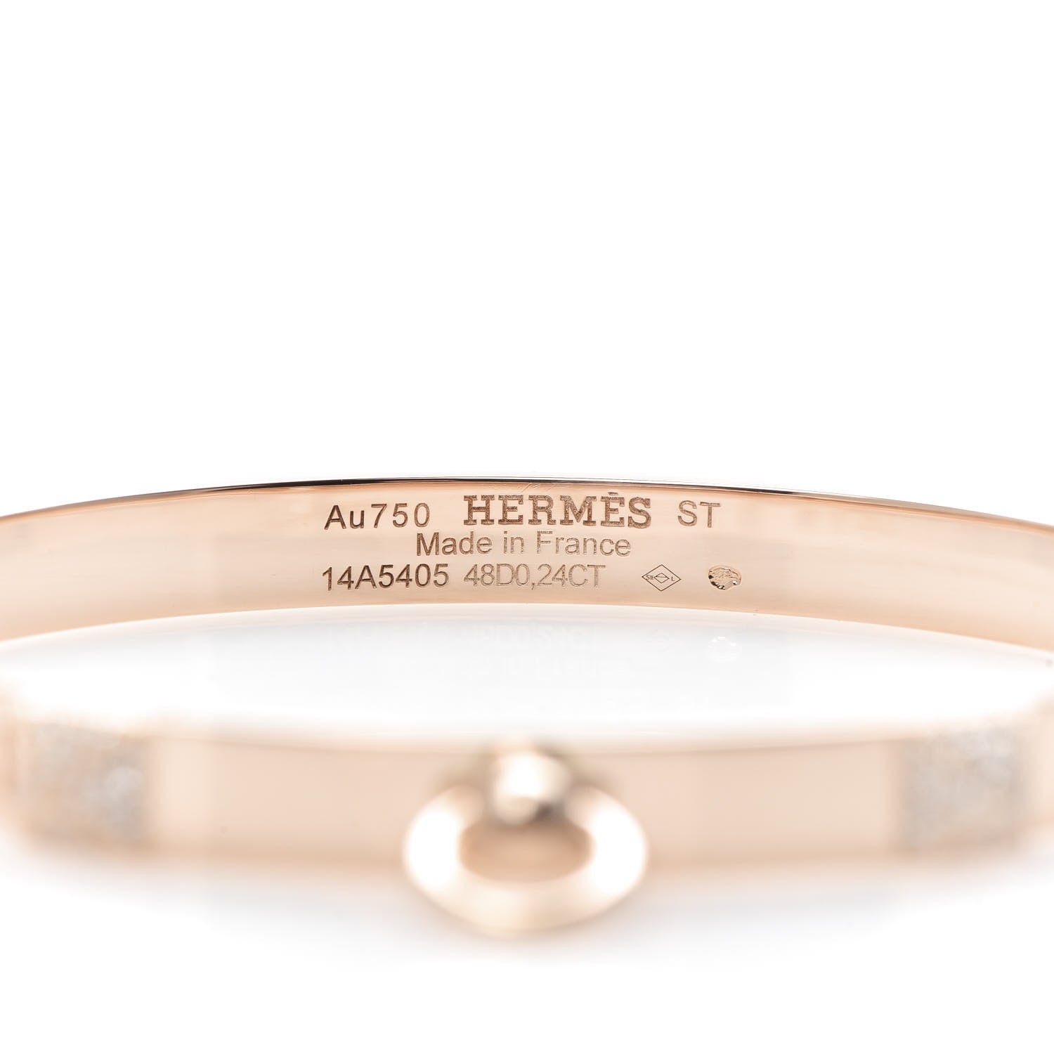 Hermes 18K Rose Gold Diamond PM Collier De Chien Bracelet ST 4 of 4