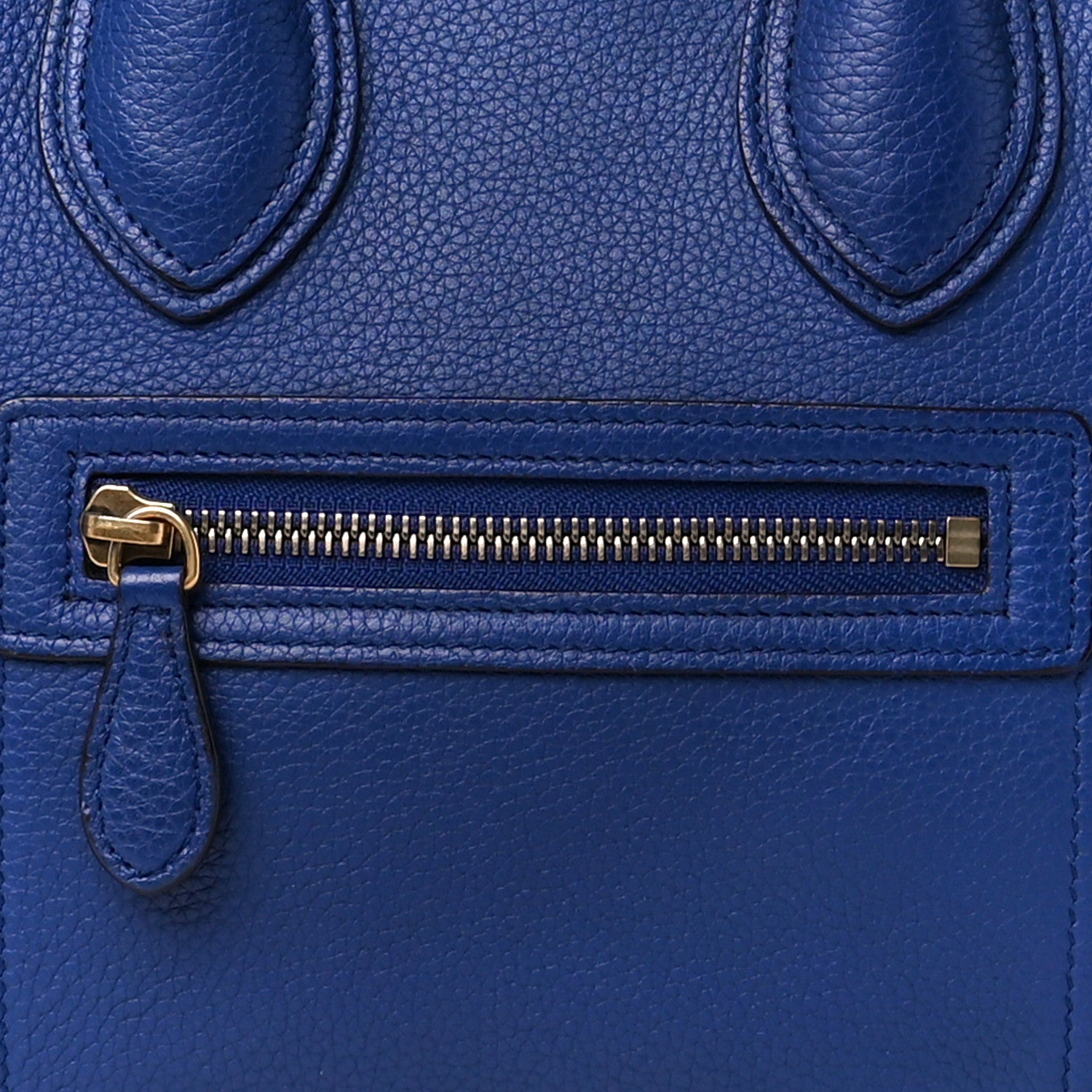 Celine Drummed Calfskin Micro Luggage Indigo 8 of 10