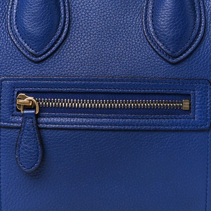 Celine Drummed Calfskin Micro Luggage Indigo 8 of 10