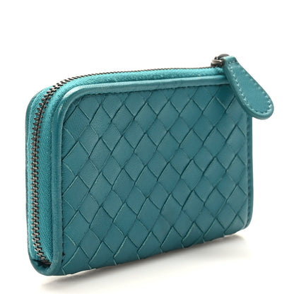 Bottega Veneta Nappa Intrecciato Zip Around Coin Purse Lagoon 3 of 7