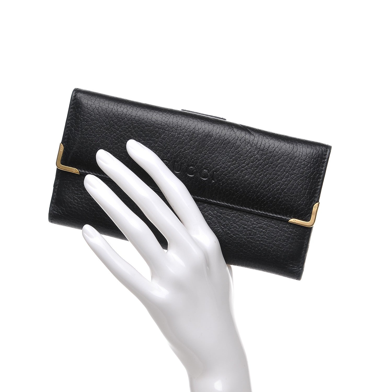 Gucci Calfskin Continental Wallet Black 2 of 7