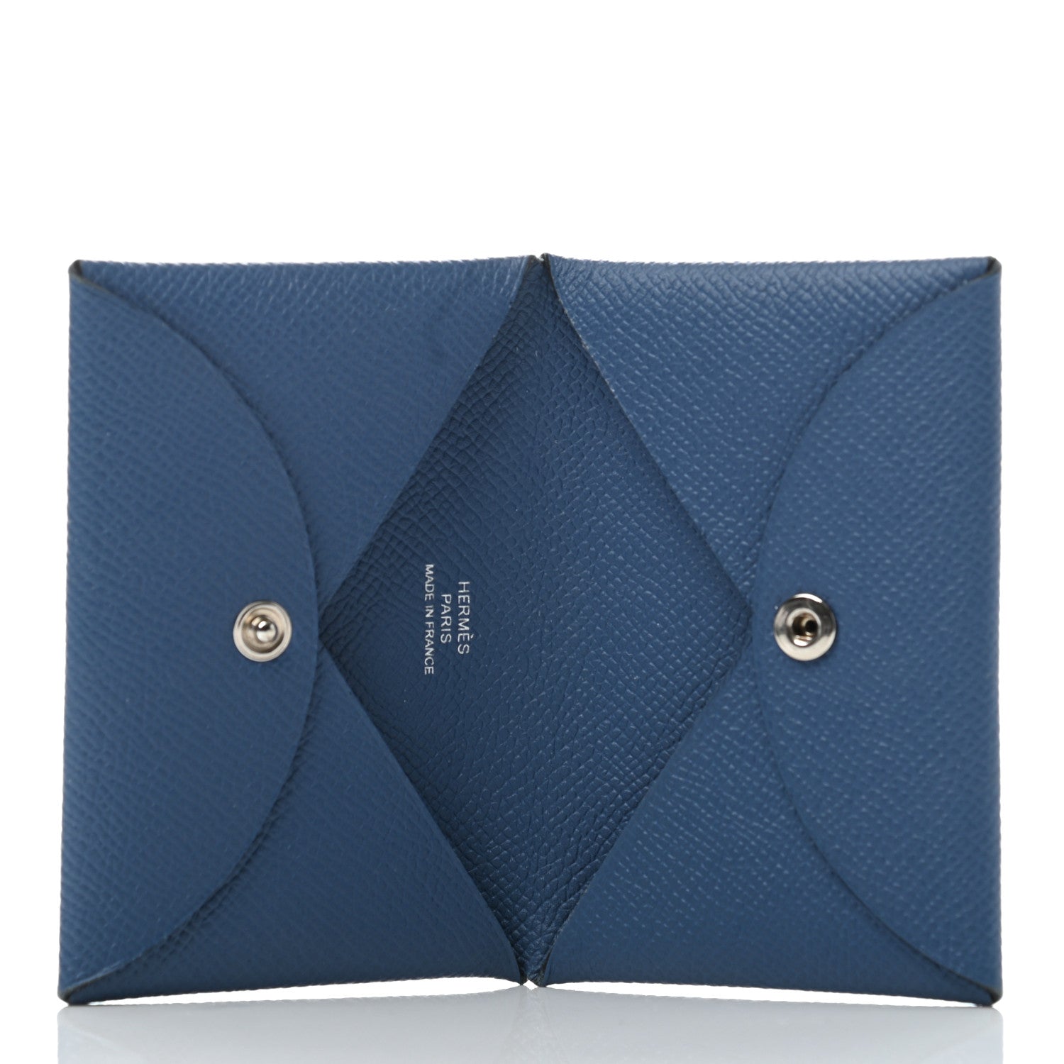 Hermes Epsom Calvi Card Case Bleu Agate 5 of 6