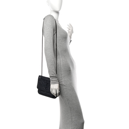 Saint Laurent Crinkled Calfskin Matelasse Monogram Baby Niki Chain Satchel Navy 2 of 11