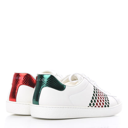 Gucci Calfskin Mens Ace Sneakers 12 White Green 4 of 9