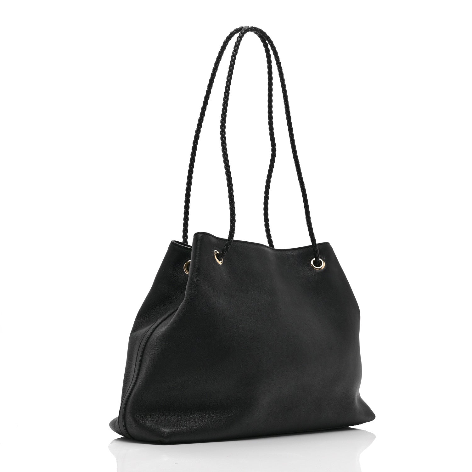 Gucci Calfskin Medium Braided Handle Gifford Tote Black 3 of 10