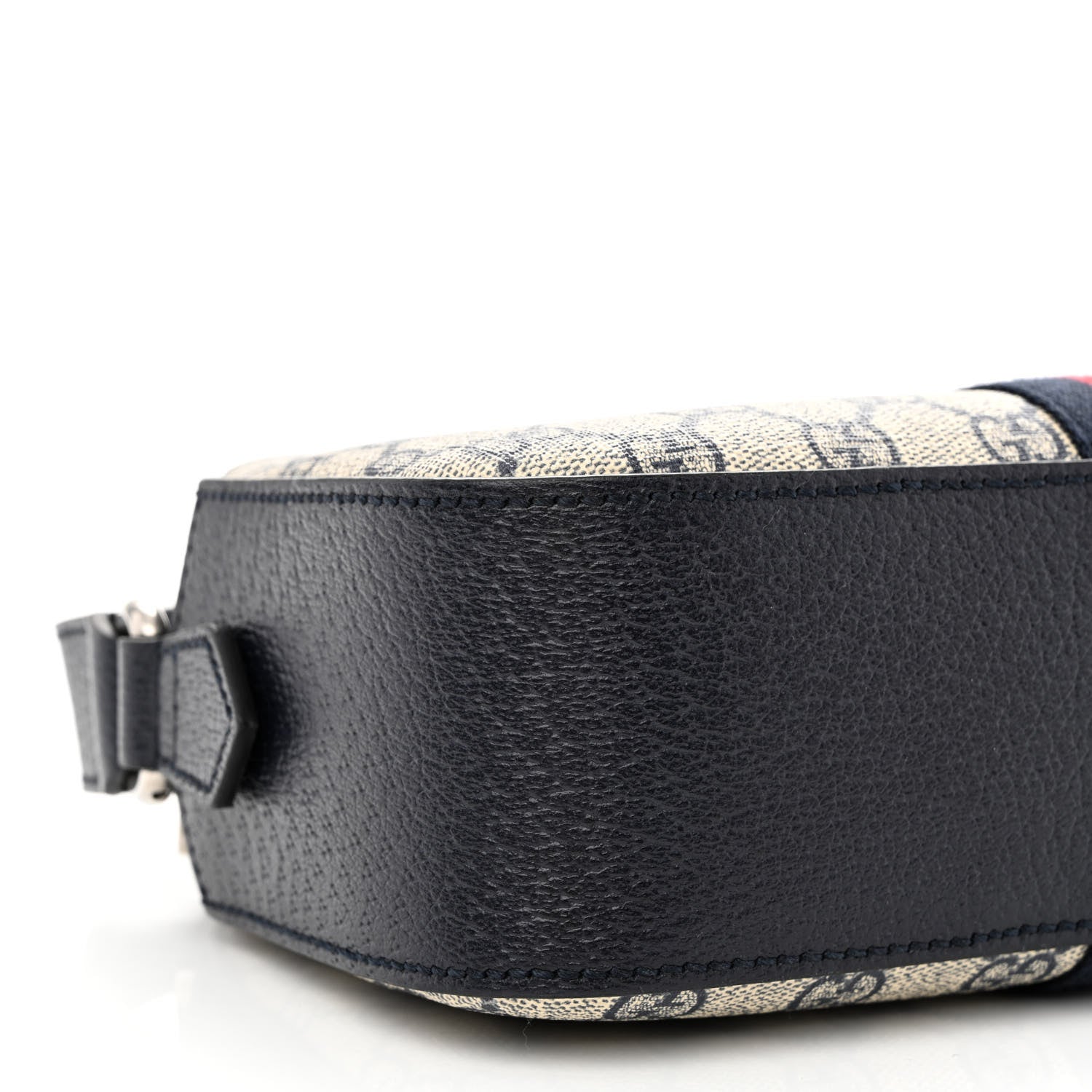 Gucci GG Supreme Monogram Textured Dollar Calfskin Web Small Ophidia Camera Bag Beige Blue 9 of 12