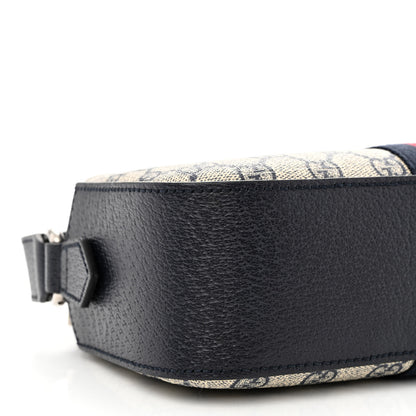 Gucci GG Supreme Monogram Textured Dollar Calfskin Web Small Ophidia Camera Bag Beige Blue 9 of 12