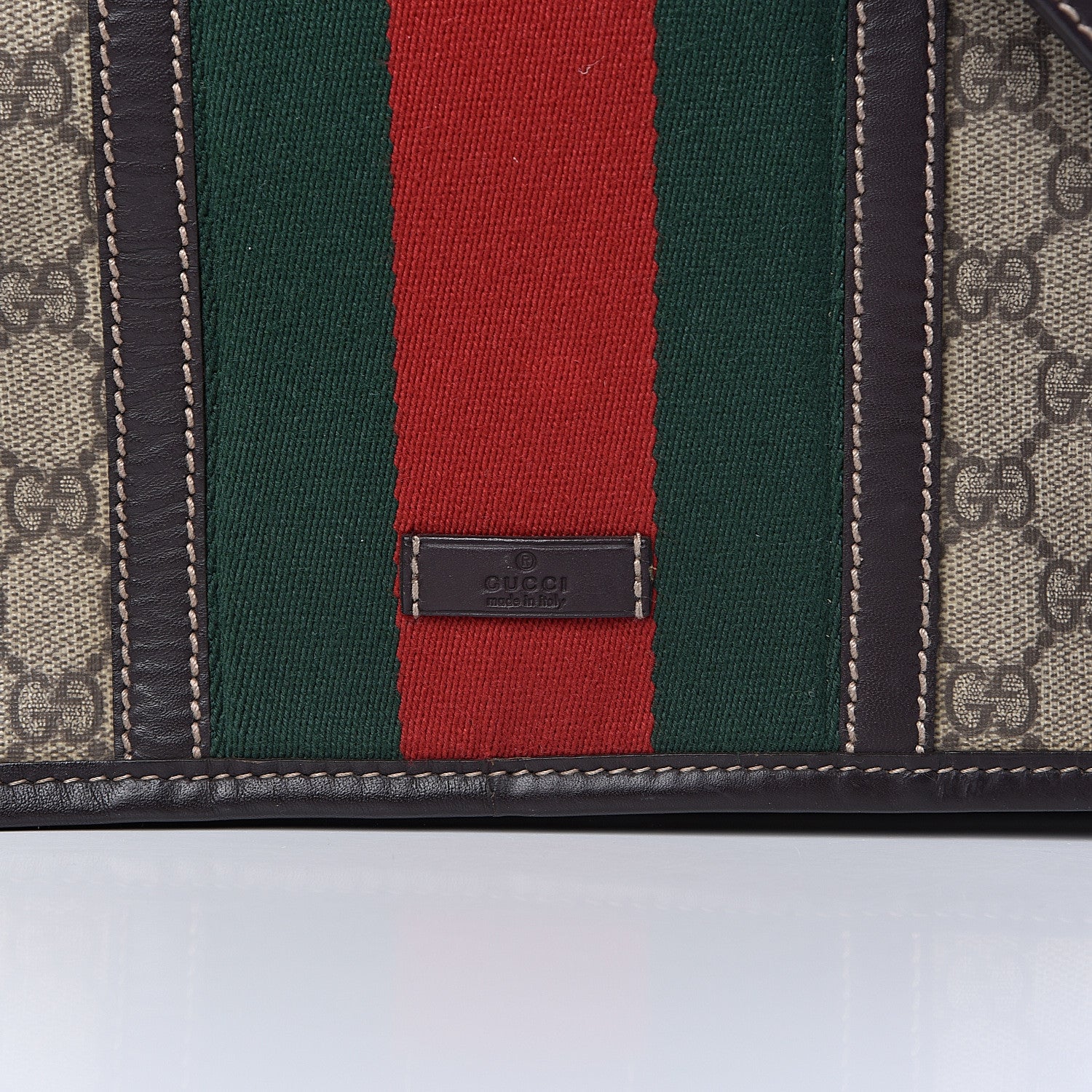 Gucci GG Plus Monogram Web Large Flap Messenger Bag Beige Dark Brown 10 of 12